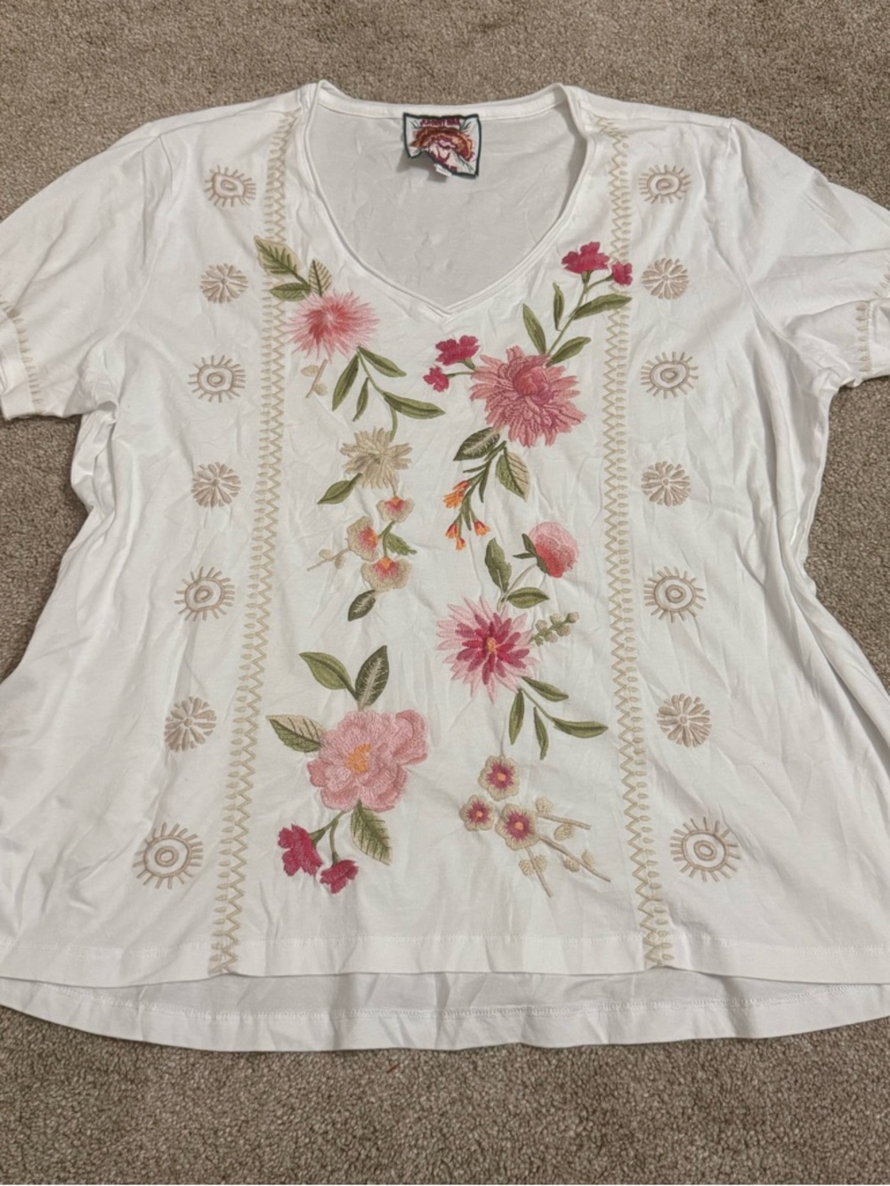 Johnny Was Embroidered Everyday Tee